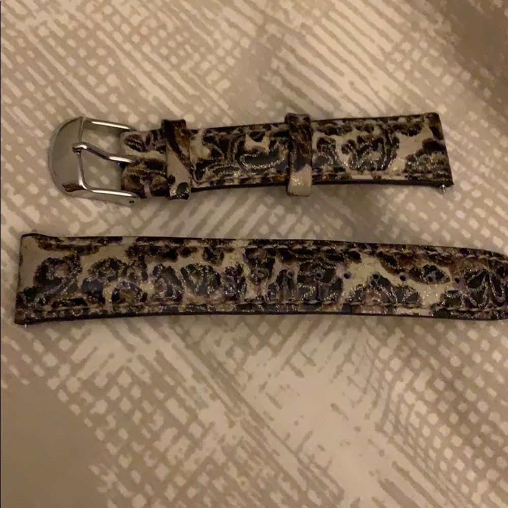 Michele watch strap leopard print